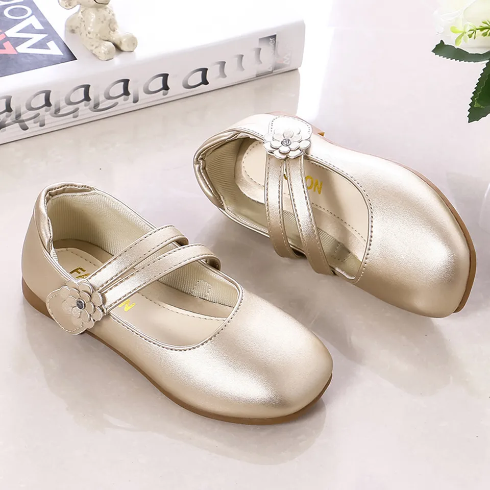 Toddler Kids Baby Girls Flower Leather Single Princess Party Shoes Sandals