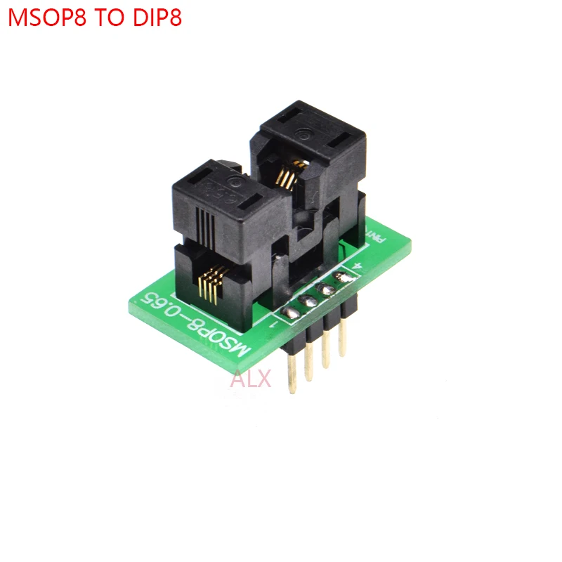 para Dip8 Programador Adaptador Soquete Msop para Dip Conversor Mcu Chip de Teste ic para 0.65 mm Passo Peças Msop8