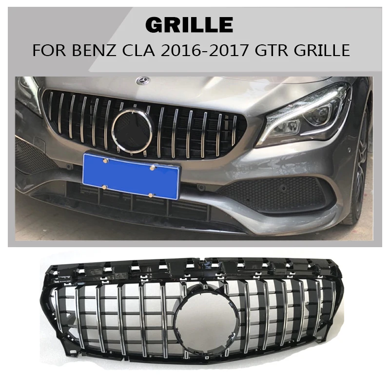 cla  Grille gtr Front Bumper mesh Radiator  Grill  For benz  cla -class 2017~2018 Car  STYLING 04