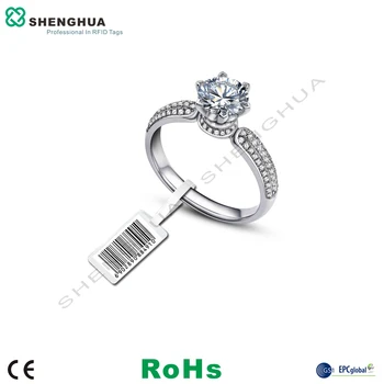 

50pcs/pack Smart Blank Passive UHF RFID Jewelry Ring Tags Waterproof White Label Sticker For Jewelry Retail Inventory Management