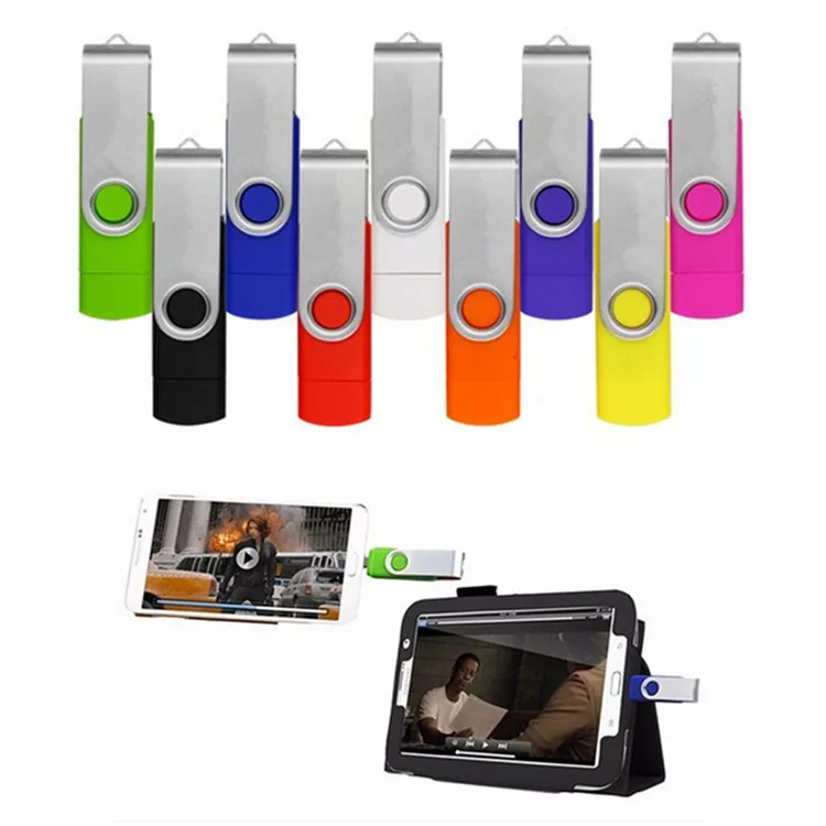 Colorful Dual Port Smart Phones Otg Usb Flash Drive 64gb Pendrive 32gb