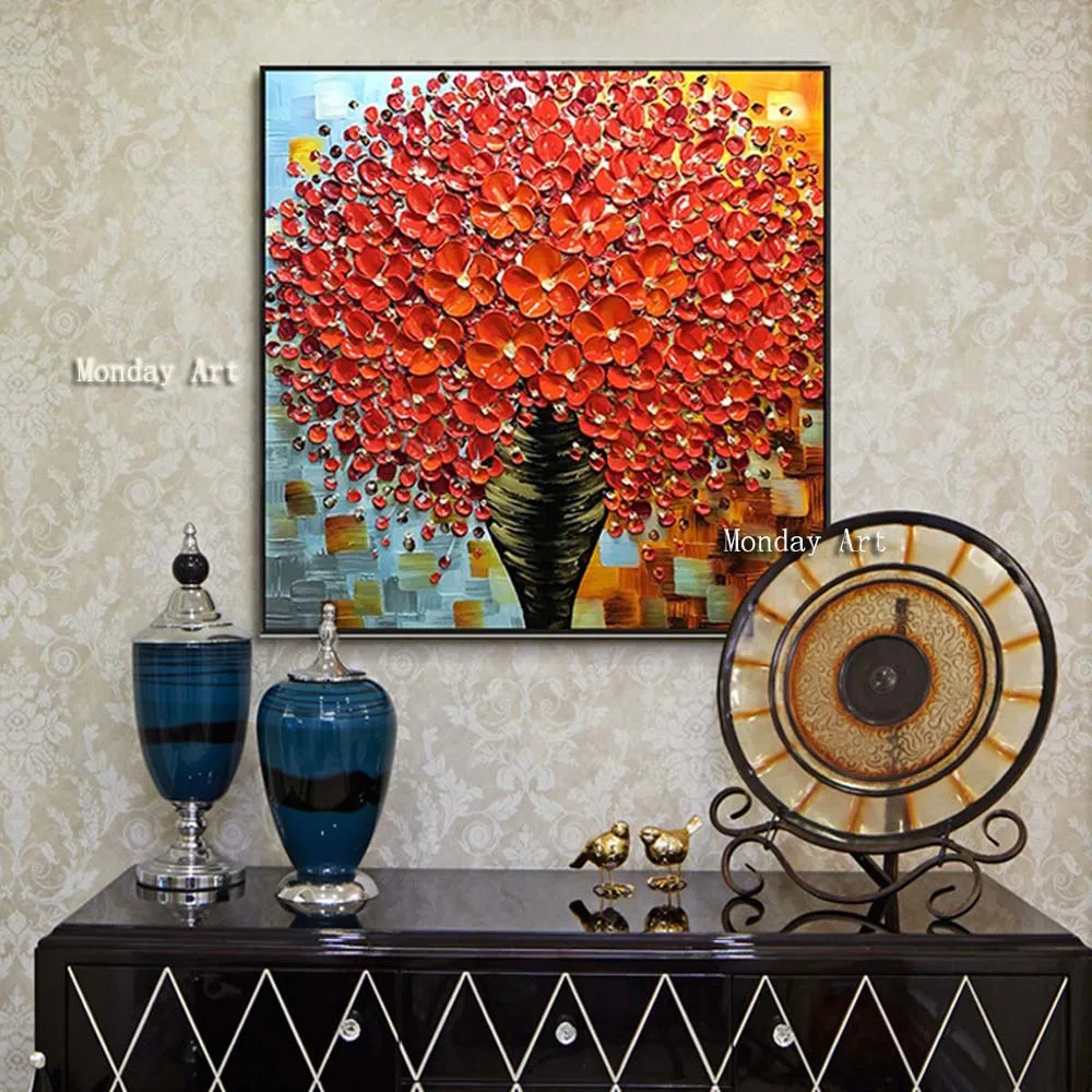 PP Special-gift-Modren-Handmade-abstract-thick-oil-red-flowers-trees-Home-Decor-Wall-Arts-Oil-Painting (5)