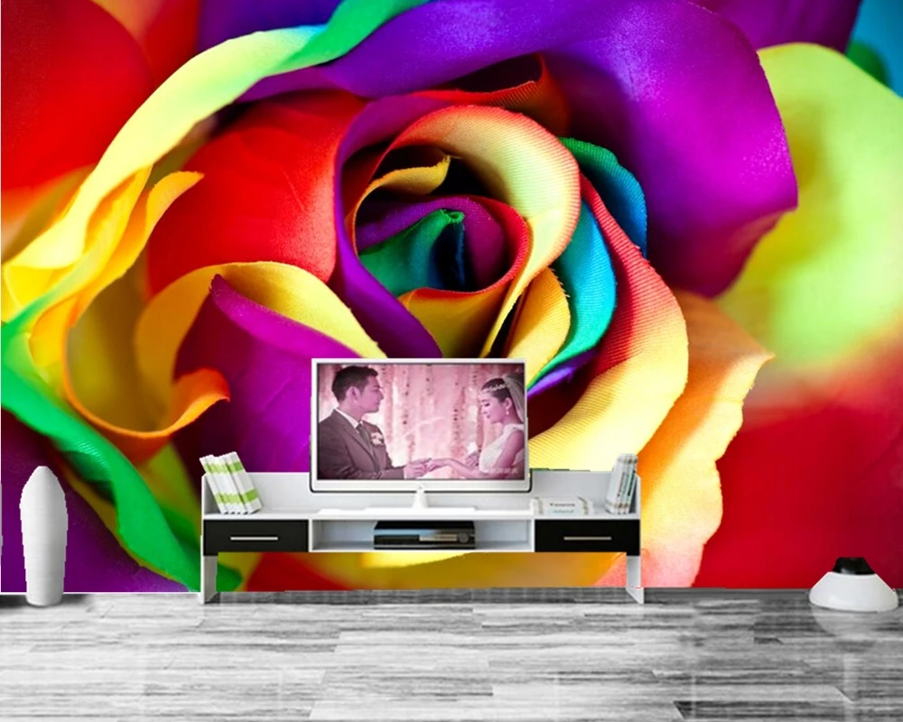 Papel de parede Roses Closeup Flowers photo wallpaper,living room TV