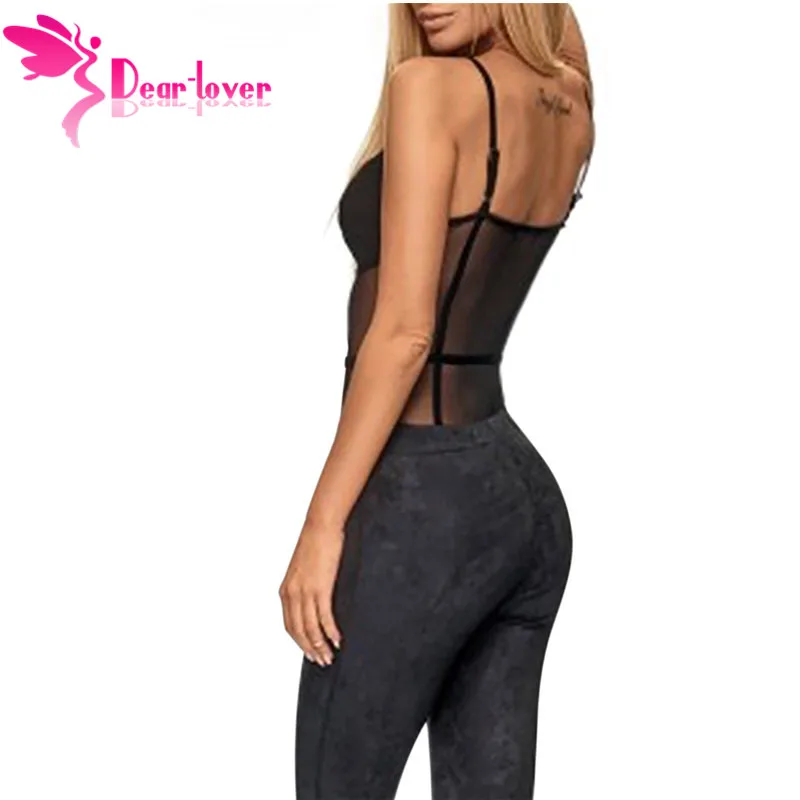 عزيزي عاشق مثير ارتداءها النساء ضمادة شبكة داخلية الأزياء الأسود بذلة وزرة ملابس خاصة LC32383