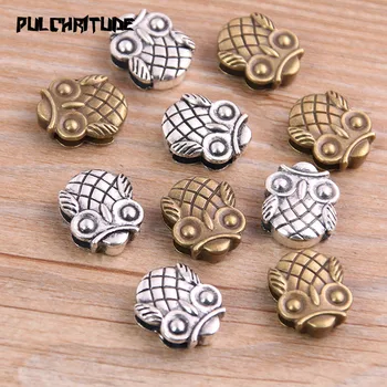 

10pcs Two Color Owl Wheel Spacers Adapters Slider Spacer Jewelry Material Spacers For Jewelry Making For 10mm Leather Cord