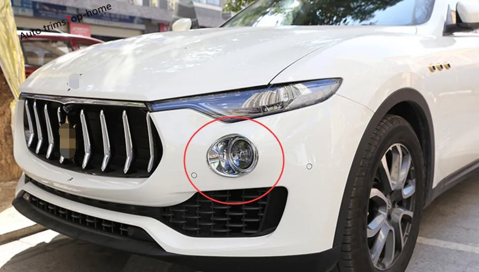

Yimaautotrims Front Fog Lamp Lights Frame Cover Decoration Trim Fit For Maserati Levante 2016 2017 2018 ABS Chromium Styling
