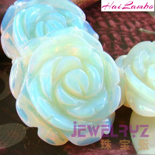 2020 New Arrival Fashion Beautiful Man-made Opal Rose Pendant Stone Flower Figurine Lucky Jewelry for Gift RP01# | Украшения и