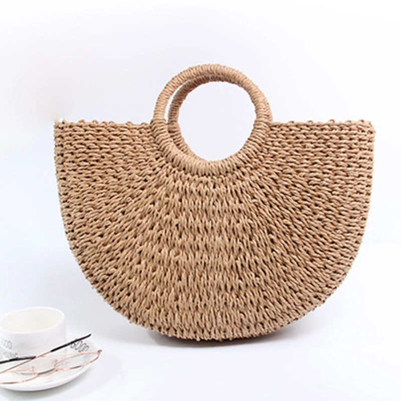 circle straw tote