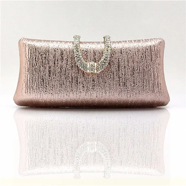 Женская вечерняя сумочка с кристаллами и алмазной пряжкой цвета розового золота, клатч на день, свадебная посылка, маленькая сумочка WY83