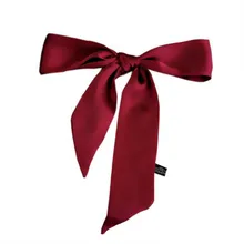 Pure Color 90*5cm Satin Silk Small Scarf Women Spring and Autumn Summer Bag Tied Handle Ribbons Women Headbands Skinny Scarves 