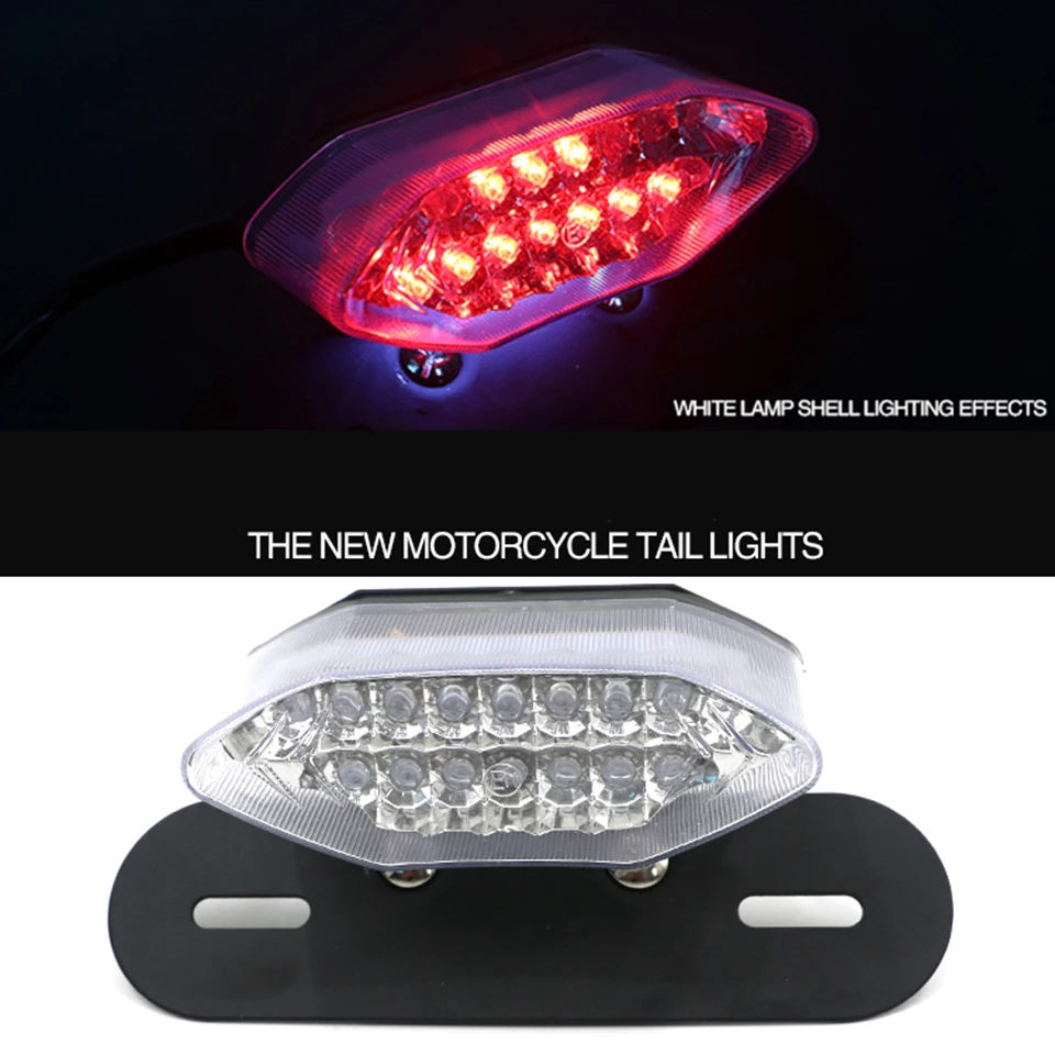 

Motorcycle tail lights With turn signal light with license plate bracket 12V Taillights For msx125 M3 M5 rear lights modified