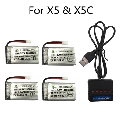 Новая версия 3,7 V 1400mAh LiPo аккумулятор для SYMA X5SW X5SC X5HW X5HC X5UW X5UC аккумулятор с зарядным устройством Drone 3,7 V 1400 mah Lipo - Цвет: Бургундия