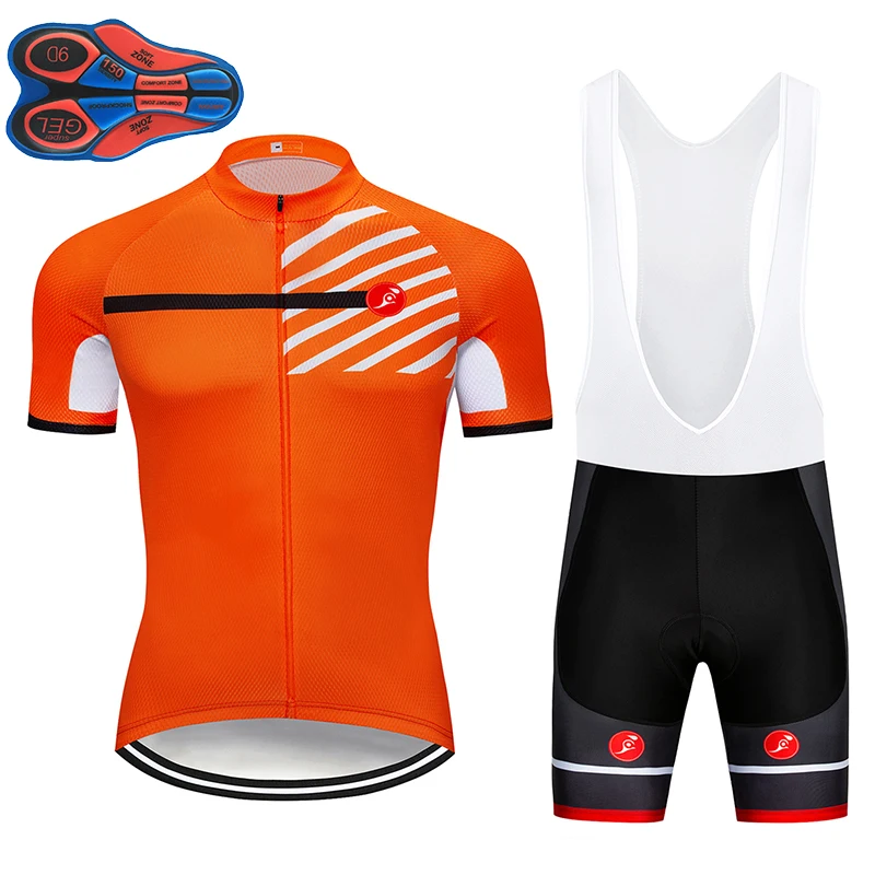 

CUSROO Cycling Jersey Bicycle Wear 9D Gel Pad Ropa Ciclismo Rock Bicycle MTB Bike Clothing Cycling Clothes orange top jersey
