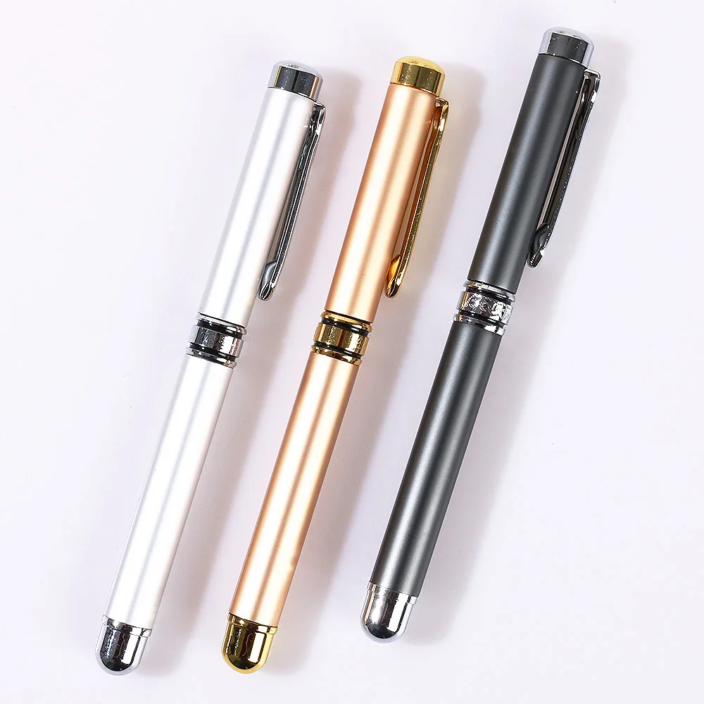 1 pc 0.5mm Black Ink Gel Pen Metal Ballpoint Pen Medium Nib Rollerball