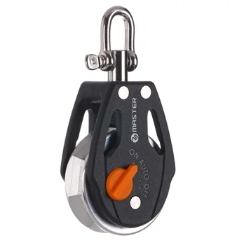 

Sailboat Dinghy 40mm 1 9/16 Inch Ratchet Single Swivel Shackle Block Small Boat Block Master RA-0401F