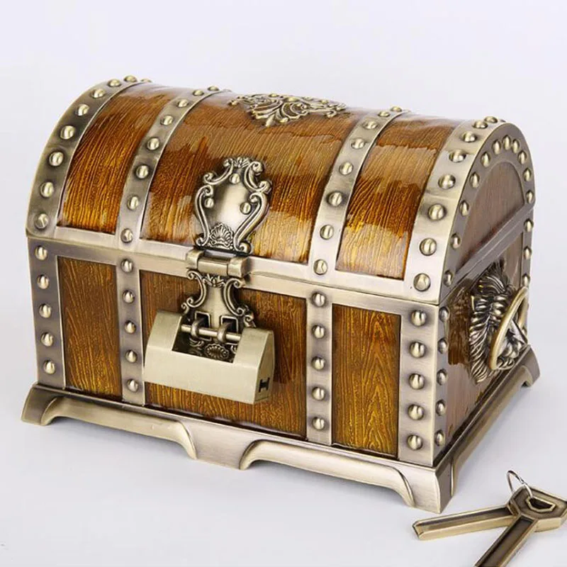 20*13*12,8 см металлический сплав Treasure Box Грудь Винтаж ювелирные украшения дома чехол подарок на день рождения для друга
