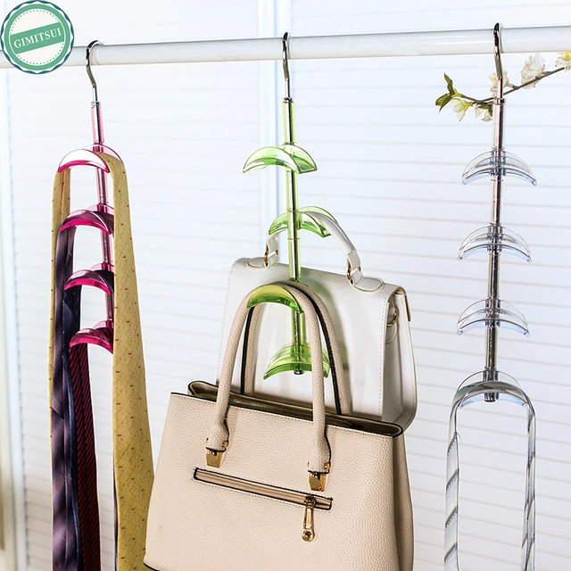 Aliexpress 360 Rotate Swivel 4 Layer Handbag Hanger 360 Rotate Swivel 4 Layer Handbag Hanger Stainless Steel Wide Curved Plastic Rack Bracket Closet Accessory