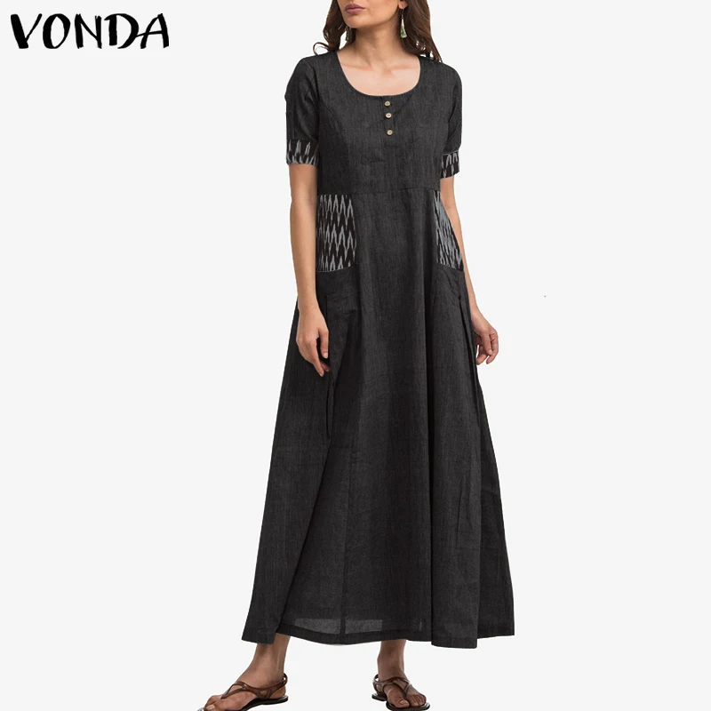 Платья для беременных,, VONDA, макси, длинные платья, женские, одноцветные, сексуальные, повседневные, короткий рукав, Robe Femme Pregnants, платье размера плюс