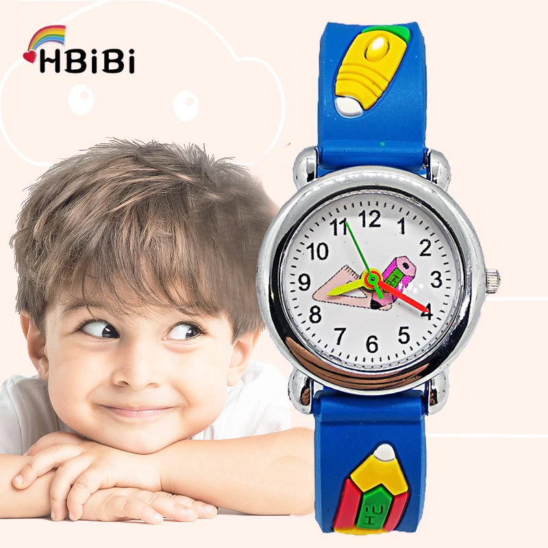 Лидирующий бренд HBiBi Роскошные детские часы школьников треугольная Линейка Карандаш детские часы ребенок часы для мальчиков девушки часы Q7