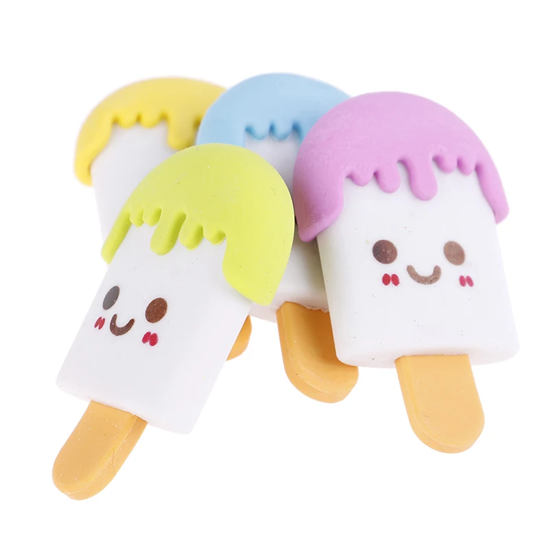 2 шт. школьные принадлежности для творчества офисные канцелярские kawaii Резиновые Милые мороженое Ластик новинка творческий карандаш коррекции поставки