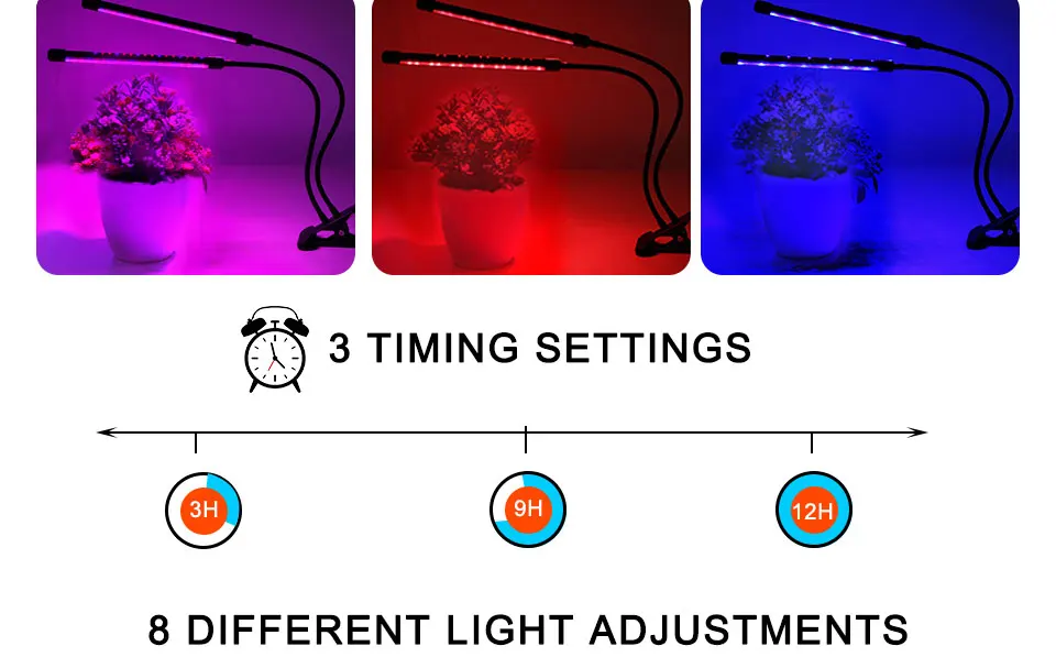 Полный спектр светодиодный Фито лампы 60 светодиодный s затемнения двойной трубы 5 В растения растут с зажимом Функция времени растений phytolamp