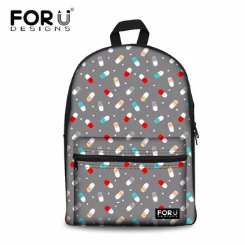

FORUDESIGNS 2 pcs/Set Composite Backpack Set Women Funny Design Canvas Backpacks Casual Travel Bag Fashion Schoolbag for Teenage