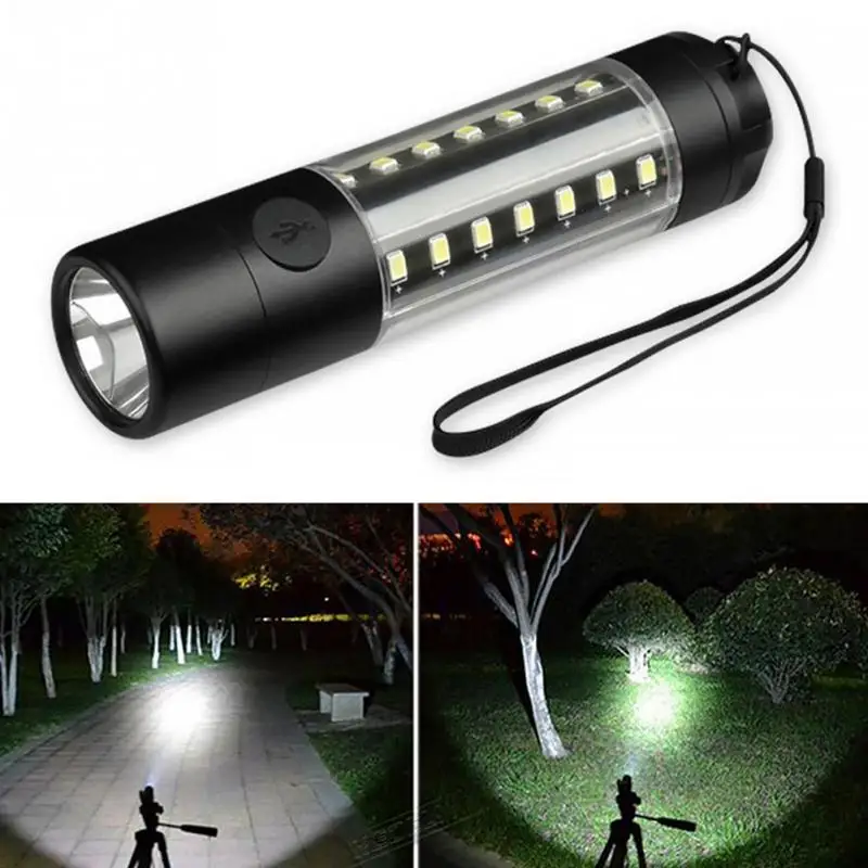 

New LED Flashlight USB micro Direct Charge Highlight CREE T6 Lamp Bead zoomable Tactical Flashlight for outdoor lighting #0823
