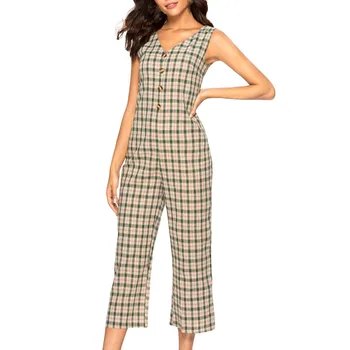 

2019 Spring Ladies Lattice Taste Overall Dame Off Shoulder V -out Backless Sexy Bodycon Bodysuit Slightly Wide Leg Trousers