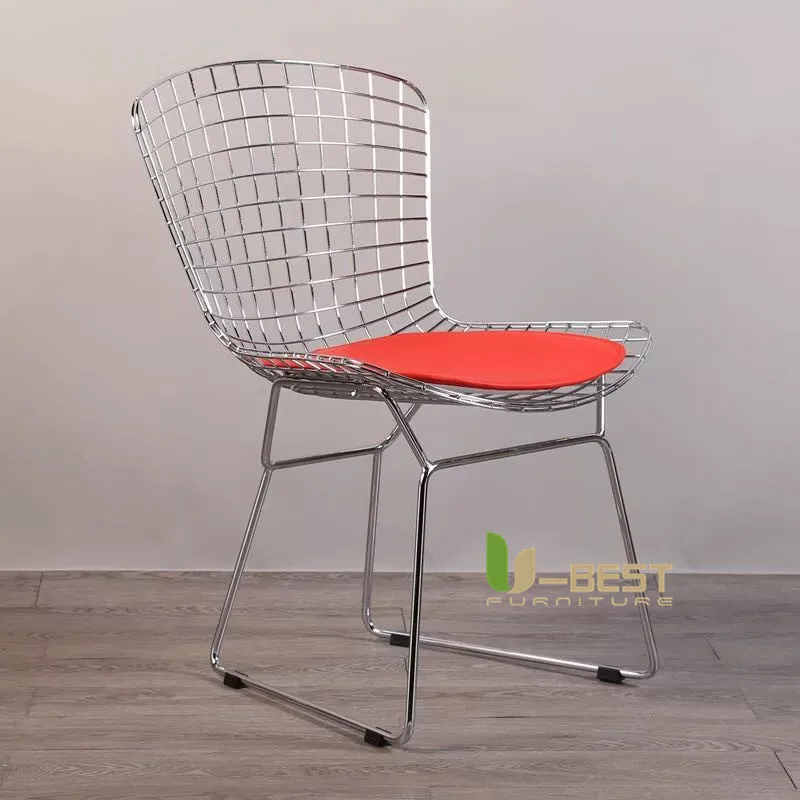 Бесплатная доставка U-BEST Современная копия Lucy проволока обеденный стул, открытый гнутый Металл проволоки стулья