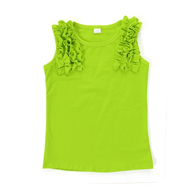 Kaiya Angel 2017 Summer Ruffle Shirt Lime Green Baby Girl Clothes Pink