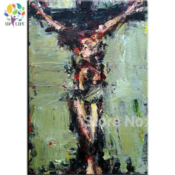 

hand painted wall painting Crucifixion of Jesus oil painting Easter Day Jesus canvas art abstract religion decor prayer pray p