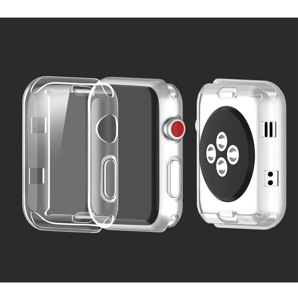 Silicone case cover for Apple Watch band 42mm 38mm 44mm 40mm soft protector shell apple watch case iwatch accessories 4/3/2/1 Silicone case cover for Apple Watch band 42mm 38mm 44mm 40mm soft protector shell apple watch case iwatch accessories 4/3/2/1