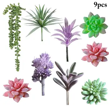 

9PCS Artificial Plant Decorative Assorted Fashion Fake Plant Faux Succulent Photography Props Home Desk Decoration Dropshipping