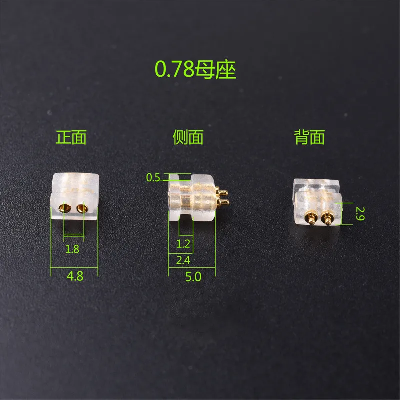 10 pcs 0 78 double pin 1964 socket female diy custom high end headphone cable accessories pin plug headphone connector