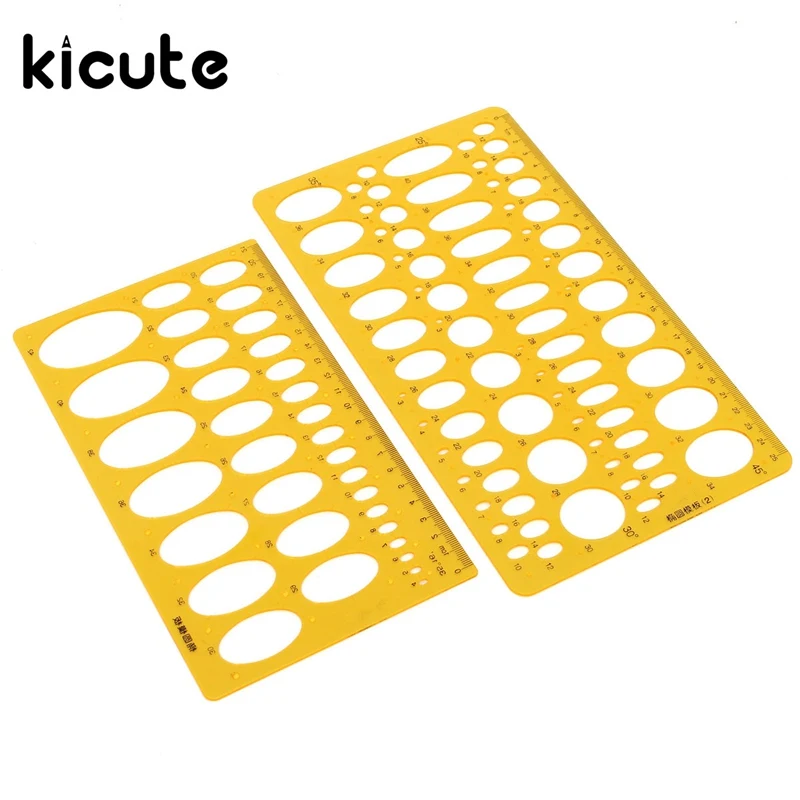 

KiCute Brand New 21 Or 25CM Ellipse Isometric Oval Geometry College Math Stencil Template Ruler School Office Supplies