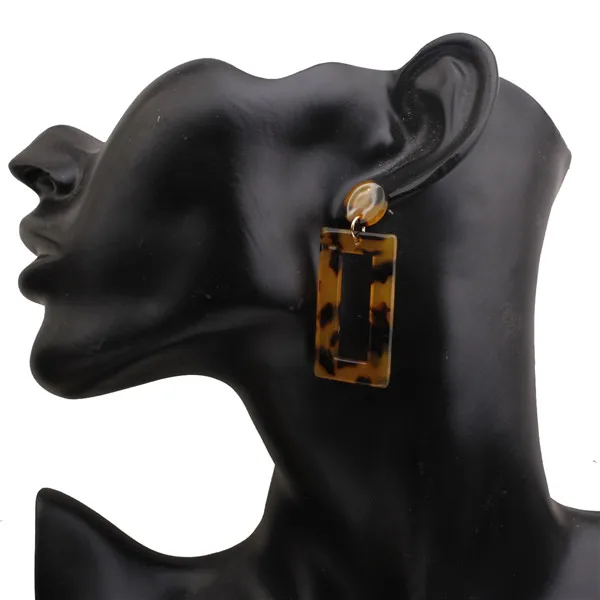 SexeMara модные ювелирные изделия Акриловые сережки женский леопардовый принт геометрические большие квадратные серьги ацетат Brincos подарок - Окраска металла: Leopard