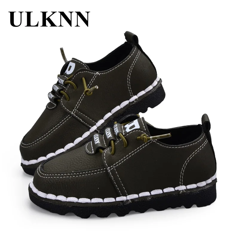 ULKNN Children Sneakers Boys Girls Sport Running Shoes Top Leather Canvas Spring Autumn For Female Boys Kids Casual Shoes