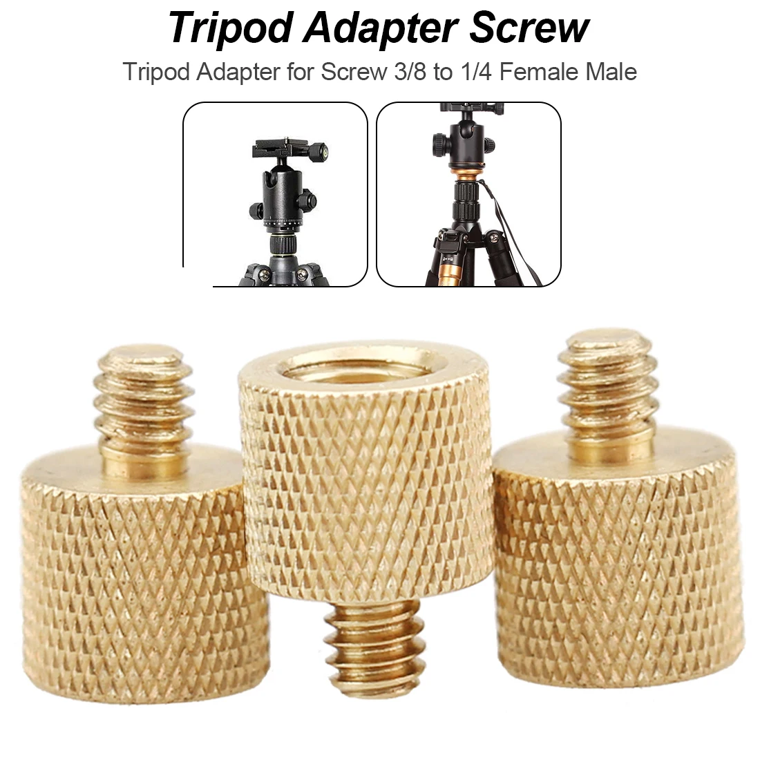 6mm Tripod Thread Screw Adapter 3/8 inch Female to 1/4 inch Male Tripod