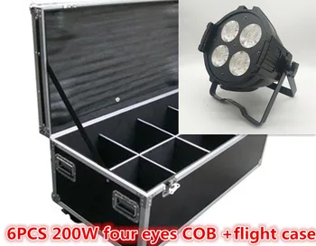 

Flight Case+4pcs / 6pcs / 8pcs high brightness COB 200W LED par light two-color four-eye light 4x50w Two-tone DMX stage light