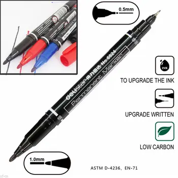 

Permanent Double End Waterproof Marker Pen Set One Box 12 Pcs Black Blue Red