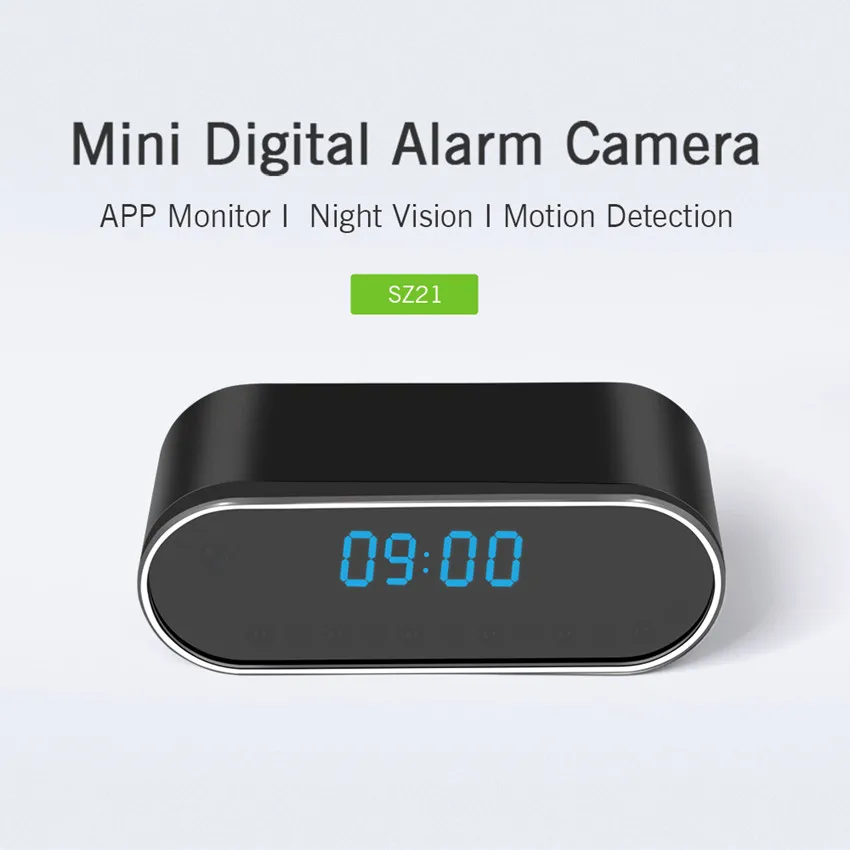 

New WiFi Table Clock Mini Camera H.264 1080P HD IP DVR Camcorder Alarm Set Night Vision Motion Sensor Remote Monitor Micro Cam