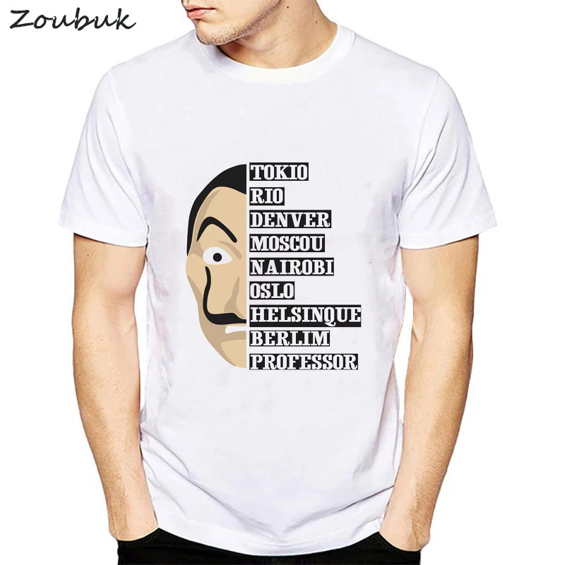 

Movie Money Heist The House of Paper La Casa De Papel Print T shirt men women Funny dali Printed Tshirt male tops tee plus size