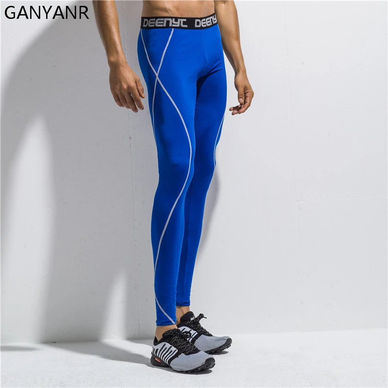GANYANR колготки для бега, мужские спортивные леггинсы, компрессионные штаны для баскетбола, фитнеса, бодибилдинга, бега, длинная Спортивная одежда для спортзала