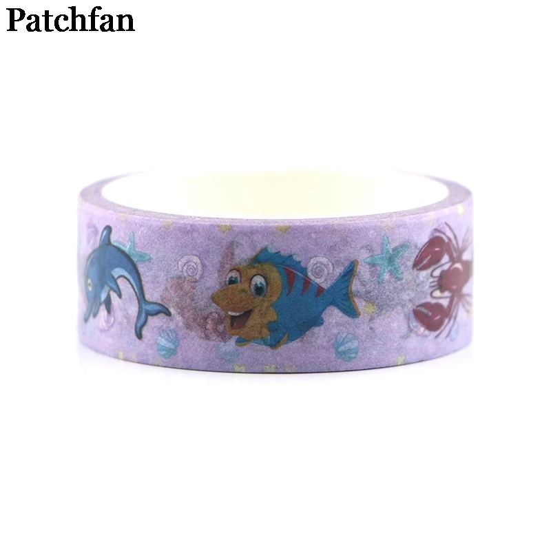 20 шт./лот Patchfan океан морская организма со смешными героями из мультфильмов "сделай сам" Скрапбукинг Washi Бумага малярный скотч с самоклеющийся пластырь A2214