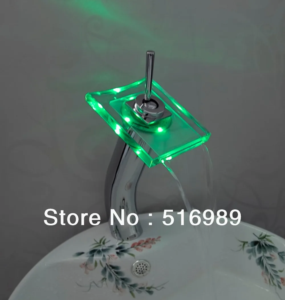 

LED Light Battery Power Single Handle Modern bathroom surface mount bathroom basin faucet mixer tap vanity faucet tree510