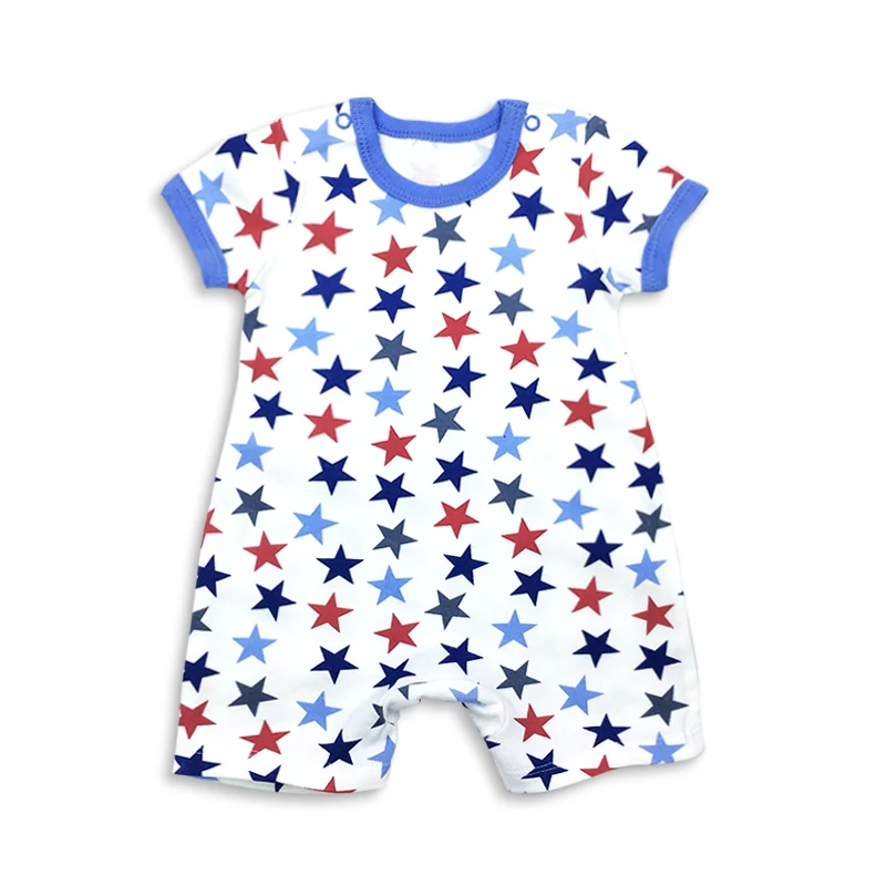 

2019 Summer New Style baby boy girls Rompers Short Sleeved Unisex clothing star Baby Romper 100% Cotton Newborn Baby clothes