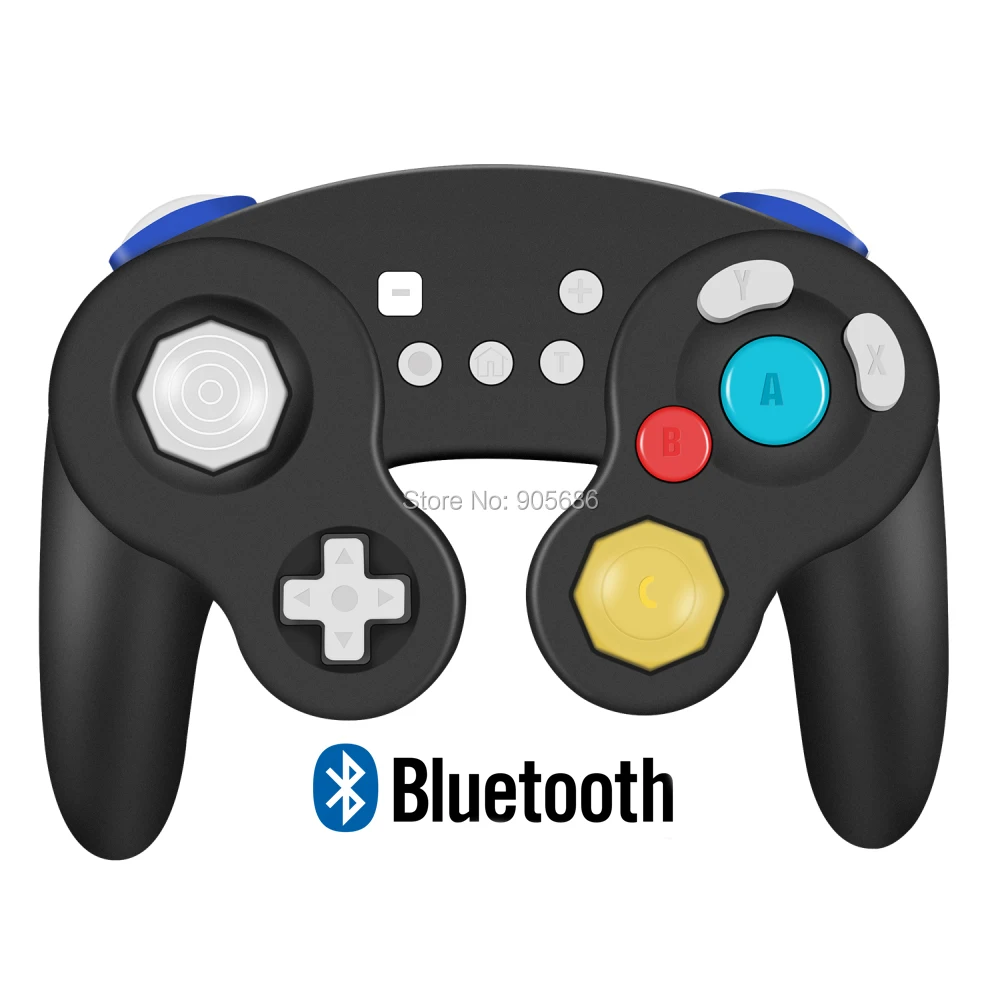 Черный Bluetooth беспроводной переключатель контроллера Gamecube, совместимый с nintendo Switch и ПК, перезаряжаемый, Rumble