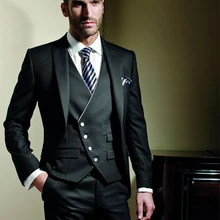 Новая коллекция Slim fit древесный уголь Арабский свадебная церемония костюм свадебный смокинг костюм жениха, пиджак+ штаны+ галстук+ жилет