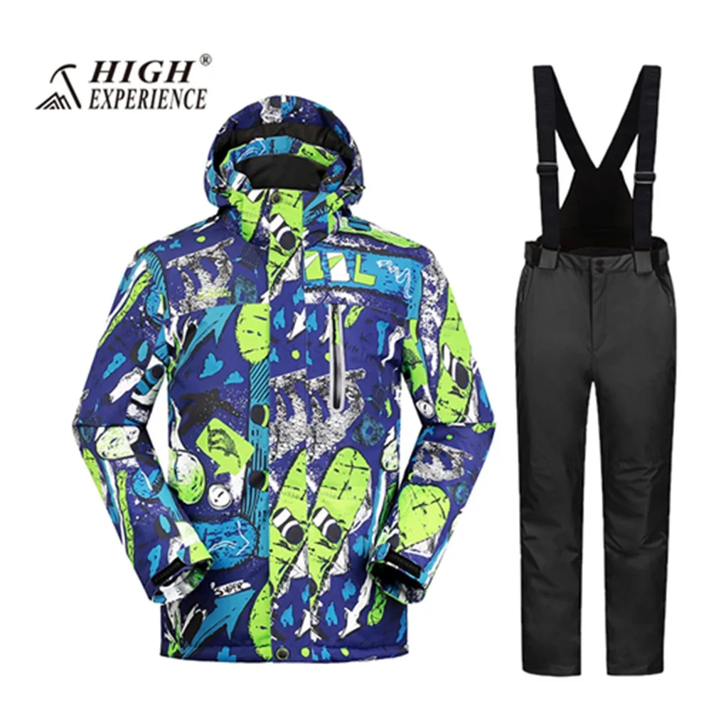 Wintersport snowboard chaqueta de esquí pantalones de nieve esquí de montaña para los hombres esquí caliente impermeable jas esqui skiwear