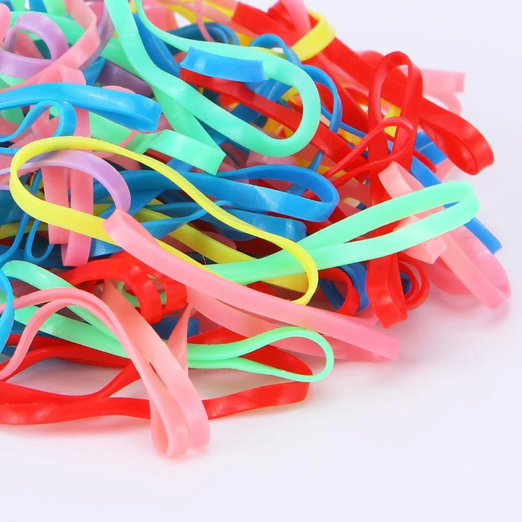 100pcs Fashion Elastic Ponytail Holders Hairband Hair Rubber Rings - Black/White/Multi-color Optional